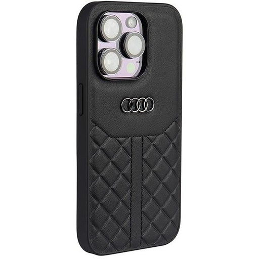 Кейс Audi Genuine Leather за iPhone 14 Pro 6.1 черен / черен