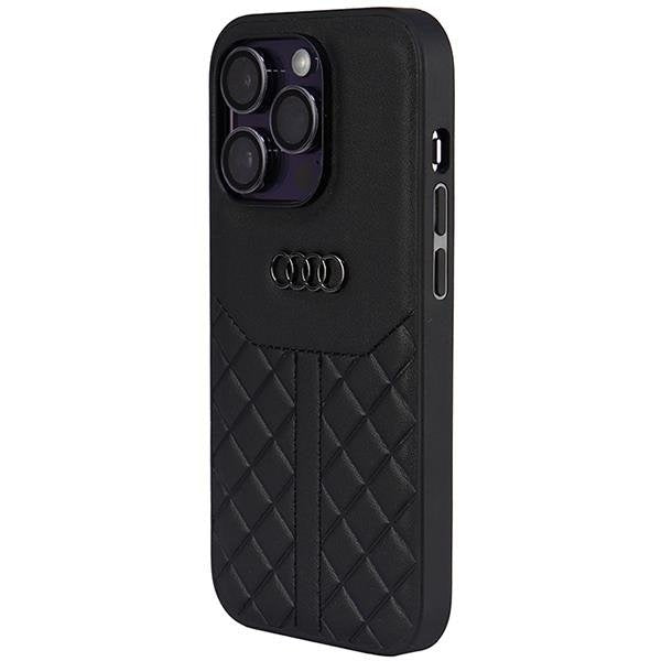 Кейс Audi Genuine Leather за iPhone 14 Pro 6.1 черен / черен