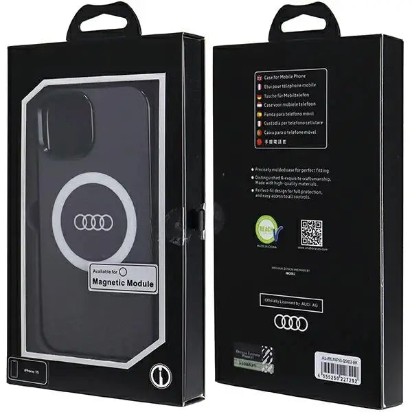 Кейс Audi IML Big Logo MagSafe за iPhone 15 / 14 13 черен