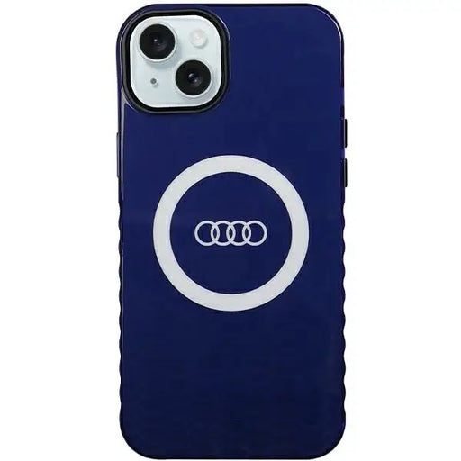 Кейс Audi IML Big Logo MagSafe за iPhone 15 Plus / 14 син