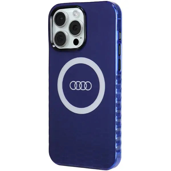 Кейс Audi IML Big Logo MagSafe за iPhone 15 Pro Max син