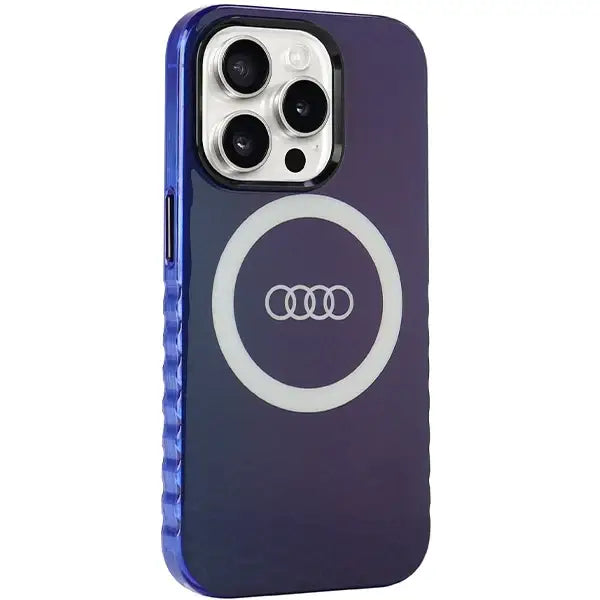 Кейс Audi IML Big Logo MagSafe за iPhone 15 Pro син