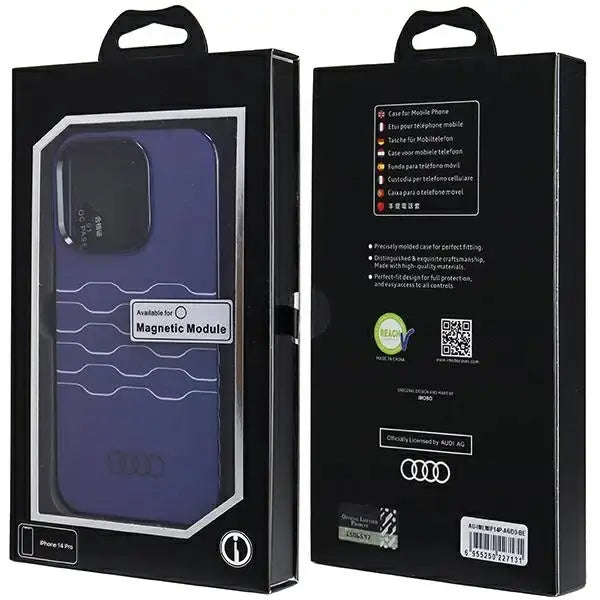 Кейс Audi IML MagSafe за iPhone 14 Pro син
