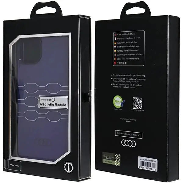 Кейс Audi IML MagSafe за iPhone 15 Plus / 14 син
