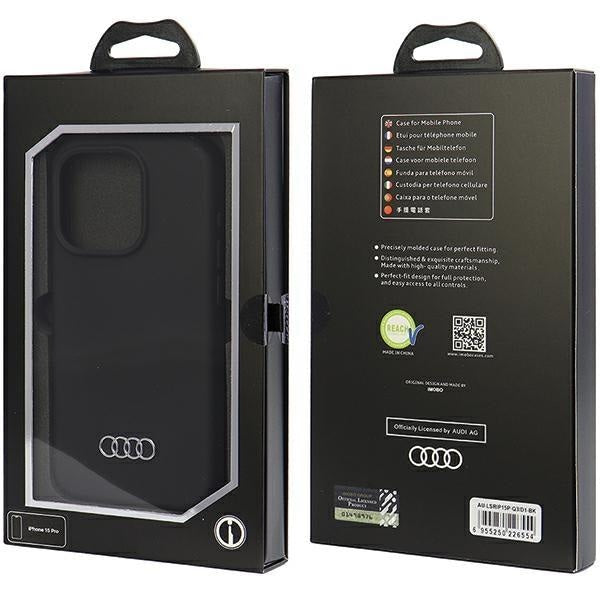 Кейс Audi Silicone Case за iPhone 15 Pro 6.1 черен / черен