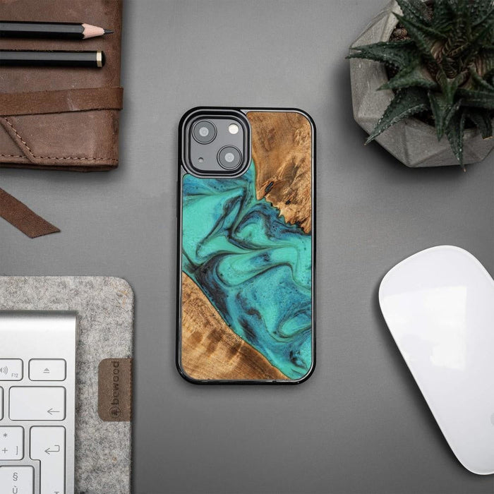 Кейс Bewood Unique Turquoise за iPhone 13 Mini тюркоазено и