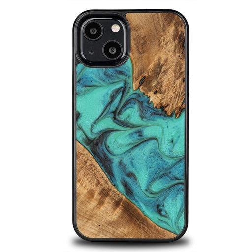 Кейс Bewood Unique Turquoise за iPhone 13 тюркоазено и черно