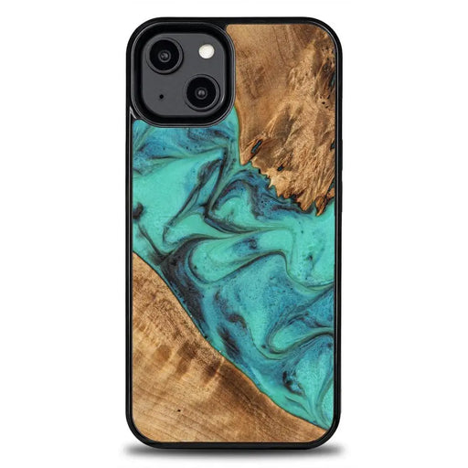 Кейс Bewood Unique Turquoise за iPhone 14 тюркоазено и черно