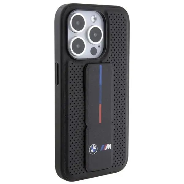 Кейс BMW Grip Stand Smooth & Perforated за iPhone 15