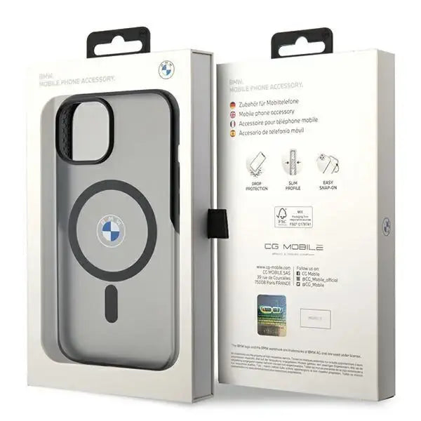 Кейс BMW IML Signature MagSafe за iPhone 15 черен