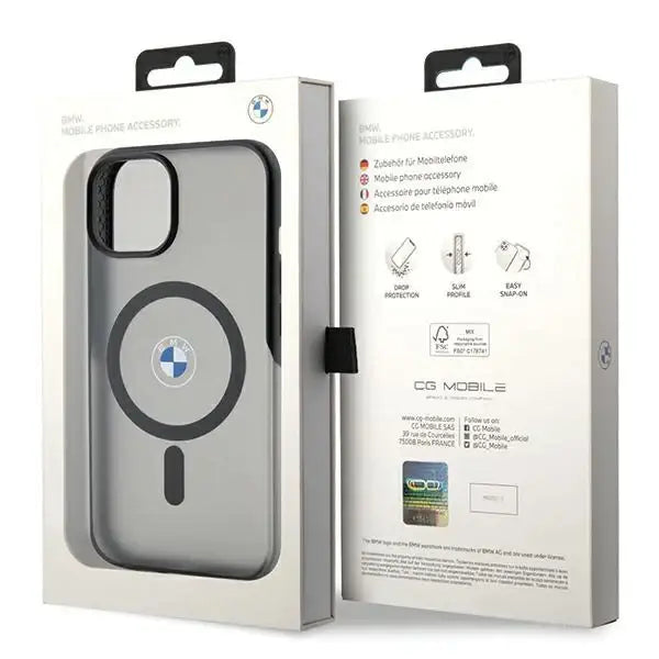 Кейс BMW IML Signature MagSafe за iPhone 15 Plus / 14 черен