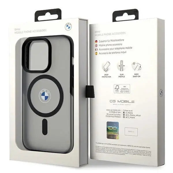 Кейс BMW IML Signature MagSafe за iPhone 15 Pro черен