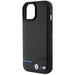 Кейс BMW Leather Carbon за iPhone 15 черен