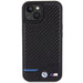 Кейс BMW Leather Carbon за iPhone 15 черен