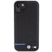 Кейс BMW Leather Carbon за iPhone 15 Plus черен