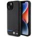 Кейс BMW Leather Carbon за iPhone 15 Plus черен