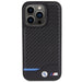 Кейс BMW Leather Carbon за iPhone 15 Pro черен