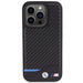 Кейс BMW Leather Carbon за iPhone 15 Pro черен