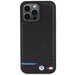 Кейс BMW Leather Carbon за iPhone 15 Pro Max черен