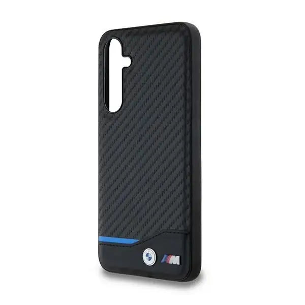 Кейс BMW Leather Carbon за Samsung Galaxy A55 черен