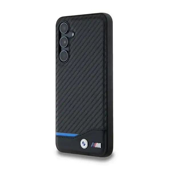 Кейс BMW Leather Carbon за Samsung Galaxy A55 черен
