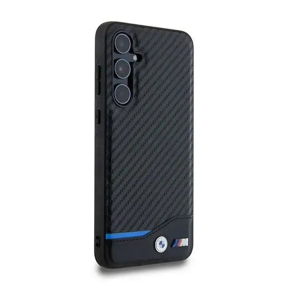 Кейс BMW Leather Carbon за Samsung Galaxy A55 черен
