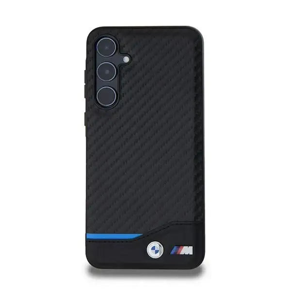 Кейс BMW Leather Carbon за Samsung Galaxy A55 черен
