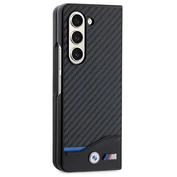 Кейс BMW Leather Carbon за Samsung Galaxy Z Fold5 черен