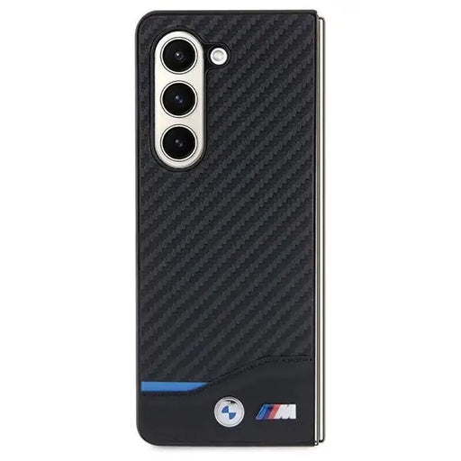 Кейс BMW Leather Carbon за Samsung Galaxy Z Fold5 черен