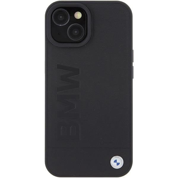 Кейс BMW Leather Hot Stamp за iPhone 15 черен