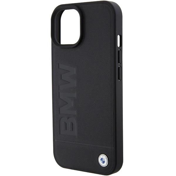 Кейс BMW Leather Hot Stamp за iPhone 15 Plus съвместим