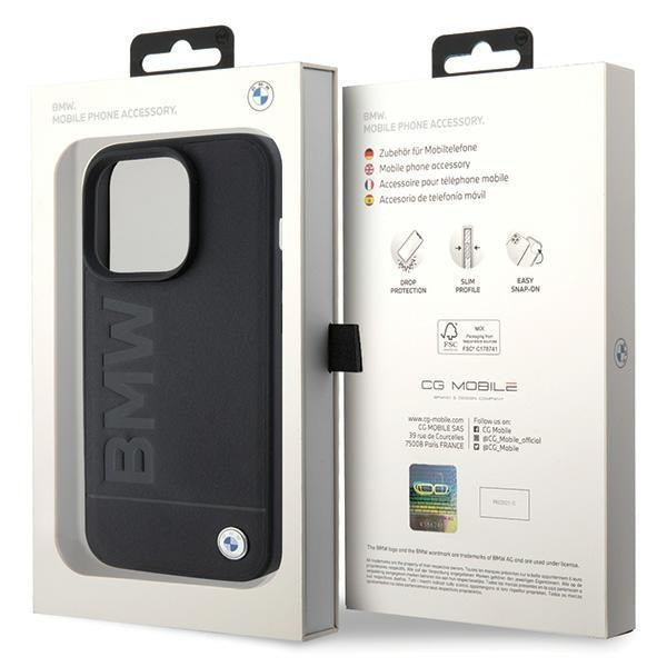 Кейс BMW Leather Hot Stamp за iPhone 15 Pro Max съвместим