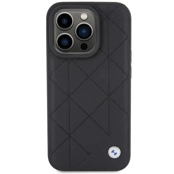 Кейс BMW Leather Quilted за iPhone 15 Pro черен