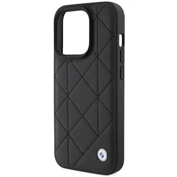 Кейс BMW Leather Quilted за iPhone 15 Pro Max черен