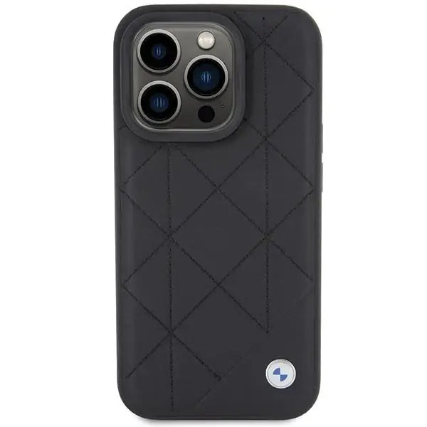 Кейс BMW Leather Quilted за iPhone 15 Pro Max черен