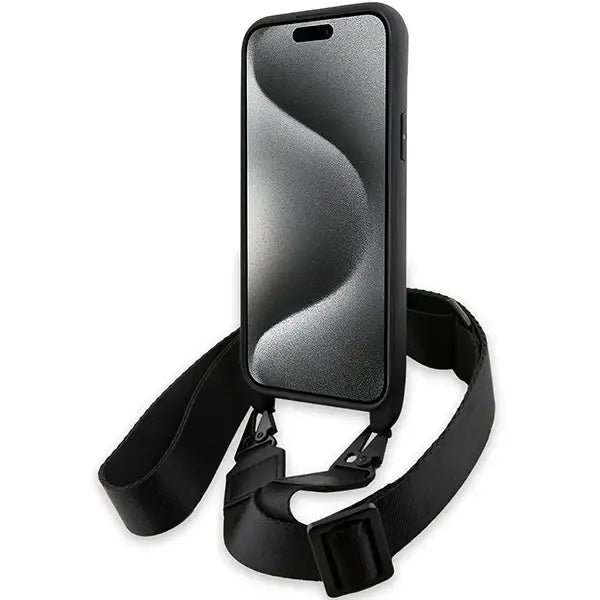 Кейс BMW M Edition Carbon Stripe & Strap за iPhone 15