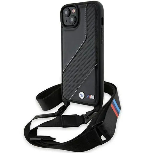 Кейс BMW M Edition Carbon Stripe & Strap за iPhone 15