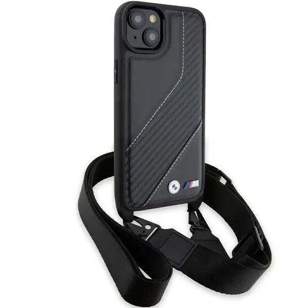 Кейс BMW M Edition Carbon Stripe & Strap за iPhone 15