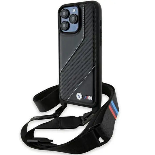 Кейс BMW M Edition Carbon Stripe & Strap за iPhone 15