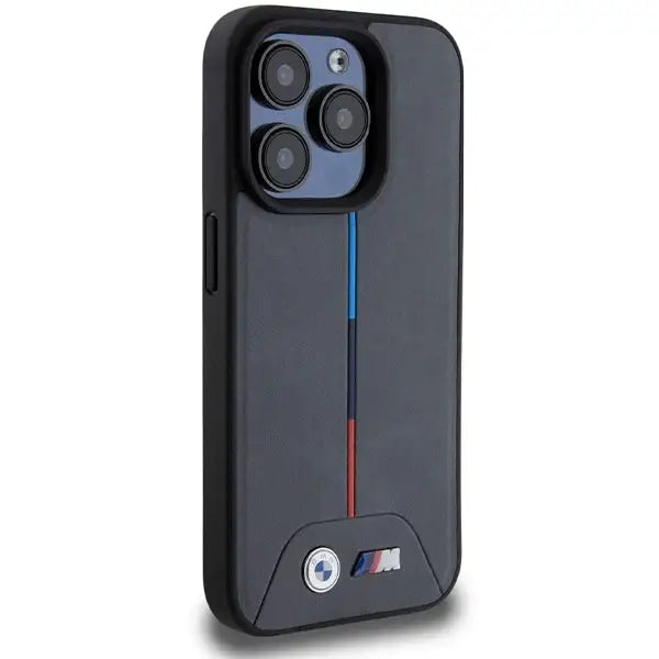 Кейс BMW M Quilted Tricolor MagSafe за iPhone 15 Pro сив