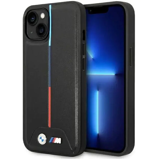 Кейс BMW M Quilted Tricolor за iPhone 15 / 14 13 черен