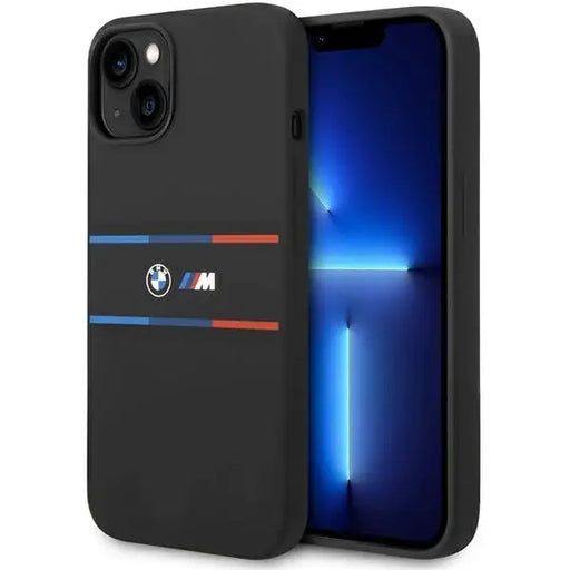 Кейс BMW M Silicone Tricolor Lines за iPhone 15 / 14