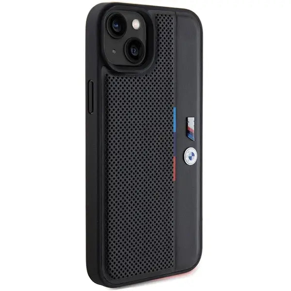 Кейс BMW Perforated Tricolor Line за iPhone 15 Plus