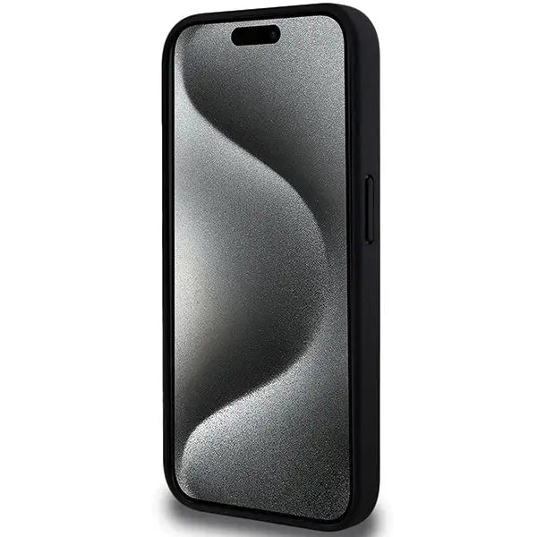 Кейс BMW Perforated Tricolor Line за iPhone 15 Pro черен