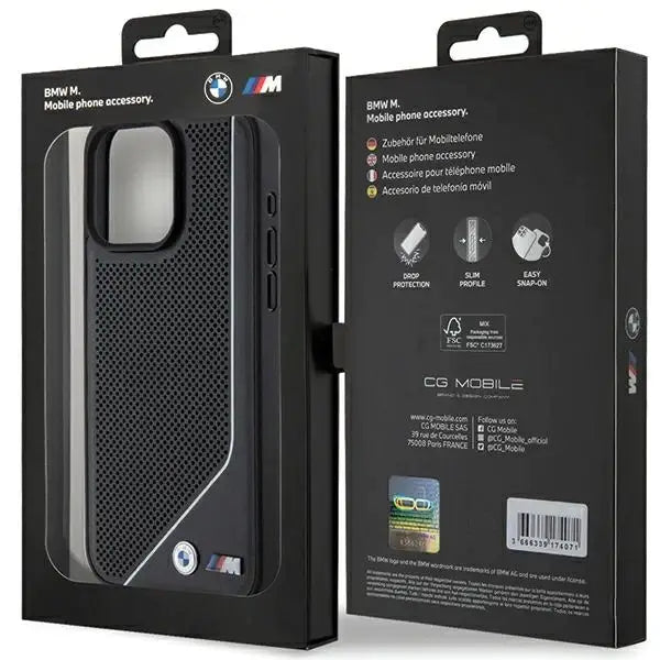Кейс BMW Perforated Twisted Line MagSafe за iPhone 15