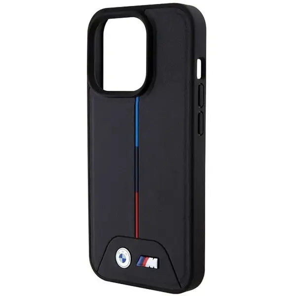 Кейс BMW Quilted Tricolor MagSafe за iPhone 15 Pro черен
