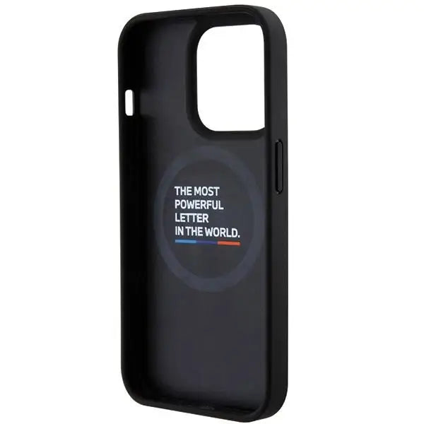 Кейс BMW Quilted Tricolor MagSafe за iPhone 15 Pro черен