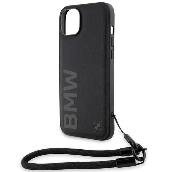 Кейс BMW Signature Leather Wordmark Cord за iPhone 15