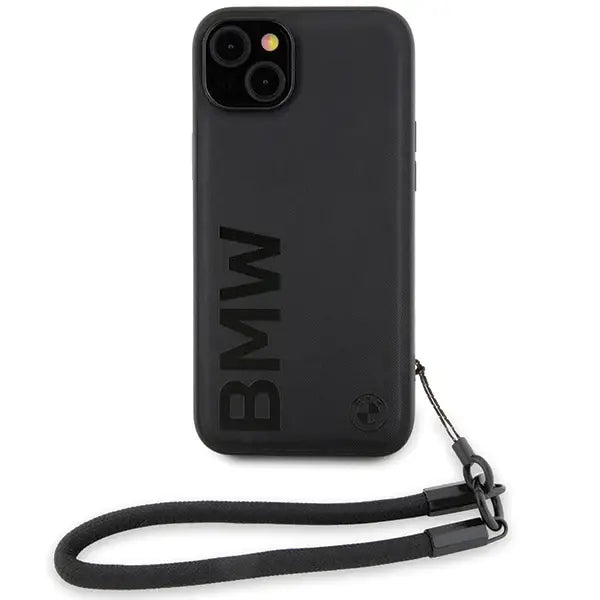 Кейс BMW Signature Leather Wordmark Cord за iPhone 15