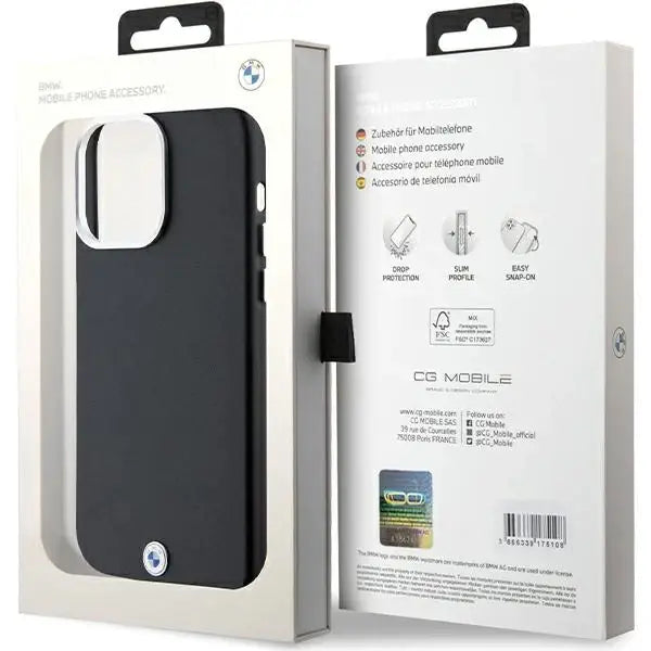 Кейс BMW Signature Wrapped Metal MagSafe за iPhone 15